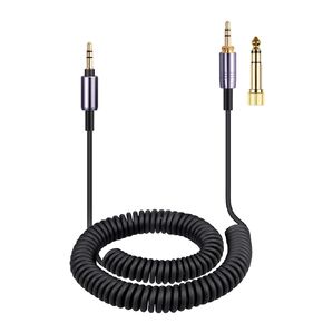 weishan ATH-M50xBT Cable, Coiled Aux Cord Replacement for Audio Technica ATH-M50xBT2, ATH-SR50BT Wireless Headphones, 3.5mm(1/8") Extension Wire with 6.35mm(1/4") Adapter, 14ft