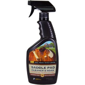 5 Star Equine Horse Saddle Pad Cleaner & Soak - Works on Horse Blankets, Wool and as a Leather Cleaner - Cleans, Freshens, Preserves & Softens 4-6 Equine Saddle Pads 24 oz. Spray Bottle