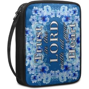 Lotusorchid Zippered Bible Tote Bags with Handle, Portable Bible Covers for Bible Study, Large Capacity Bible Accessories