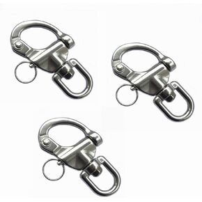 JCPLYNN 3Pack Swivel Eye Snap Shackle Quick Release Bail Rigging Sailing Boat Marine 316 Stainless Steel for Sailboat Spinnaker Halyard in Kuwait