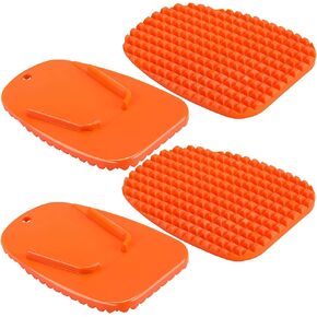 4 Pieces Orange Motorcycle Kickstand Motorcycle Foot Support Plate Motor Bike Support Stand Motor Anti Slip Plate Parking Accessory for Snow Slippery Road Hot Road Grass Sand