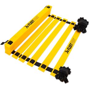 Crown Sporting Goods Fleetfoot Speed & Agility Training Ladder – 6, 10, 16, or 20 Rung Rope Equipment for Athletic Footwork & Sports Drills
