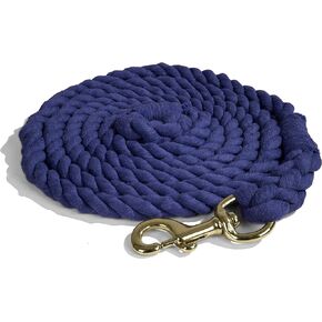Heavy Duty Cotton 10 Foot Lead Rope with Brass Snap