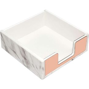 Marble Sticky Note Holder Rose Gold Edge Memo Holder Acylic Sticky Notepads Holder Sticky Note Dispenser for Desk Organization