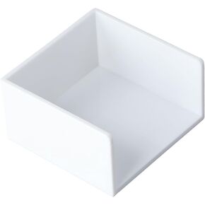 dohobby White Thickened Plastic Sticky Note Holder,Convenient Note Storage Box for Office Home Desk Organizers