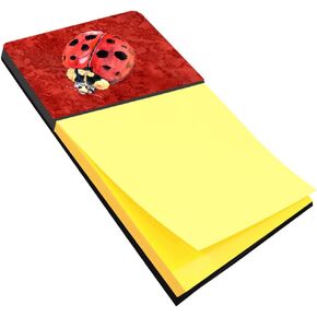 Caroline's Treasures Lady Bug on Deep Red Refillable Sticky Note Holder or Postit Note Dispenser, 3.25 by 5.5", Multicolor