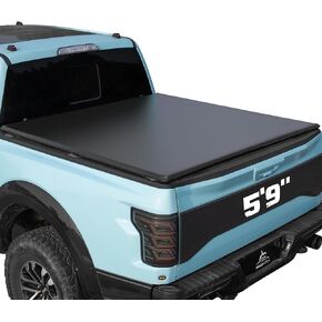 Hard Folding Truck Bed Tonneau Cover Compatiable with Chevy Silverado & GMC Sierra 1500 2007-2024 5.8 FT Short Box(NO CarbonPro Bed), Tri Fold Style