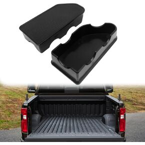 أغطية جيوب لسكك السرير - متوافقة مع 2019-2023 GMC Sierra 1500/Chevy Silverado 1500 و2020-2023 Silverado/Sierra 2500/3500HD، أغطية الشاحنة الخلفية وسدادات غطاء فتحات الوتد (مجموعة من 2)