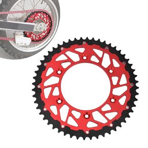 Runfarr Dirt Bike Rear Sprocket,CNC 49T Rear Chain Sprocket for CRF250R 04-23/CRF450R 02-23/CRF250F 19-22/CRF150F CRF230F 03-18/CRF250RX 19-23/CRF450RX 17-23/CRF450L 19-20-Red