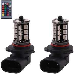 1797 9006 HB4 LED RGB Fog Lights Bulb Amber Yellow White Multicolor 16 Color Changing Switch Kit Strobe Lamp Bulbs for Car Trucks Remote Control Switch Error Free Plug and Play 12V 5050SMD Replacement
