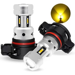 PHINLION PSX24W 2504 LED Yellow Fog Light Bulbs 3800 Lumens Super Bright CSP 12276 Replacement for Car Truck Foglight Lamps, 3000K Golden Yellow