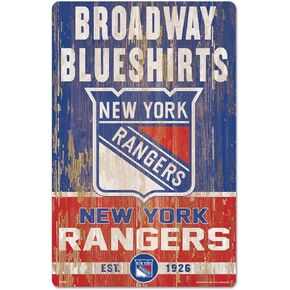 Wincraft NHL New York Rangers 11x17 Wood Sign, Team Color, One Size