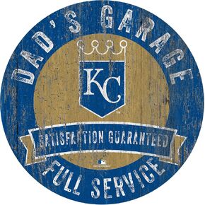 Fan Creations MLB Kansas City Royals 12" Round Dad's Garage Wood Sign in Kuwait