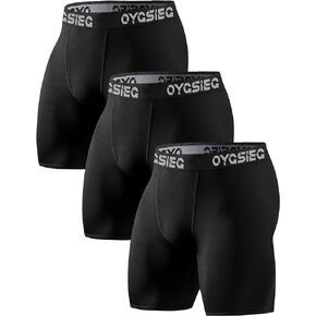 OYGSieg 3 قطع من السراويل الضاغطة للرجال من الألياف اللدنة ملابس داخلية رياضية للأداء، سراويل داخلية للتمرين in Kuwait