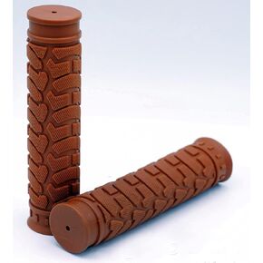 Fito Rubber Handlebar Grips - Brown, Length: 130mm, Handlebar Diameter: 22.2mm(7/8"), for Beach Cruiser Bike, Fixie Fixed Gear Bike, Road Bikes, BMX Bikes, Mountain Bicycles Handle bar.