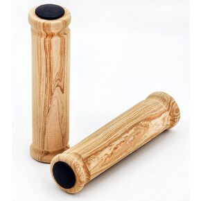 Made in Taiwan, Velo Wood-Look Bicycle Hight Density Sponge Foam Grips for Beach Cruiser Bikes, Comfort Bikes, Mountain Bikes Brown Beige