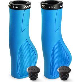 MARQUE Ergo Bike Handlebar Grips – Non-Slip Bike Handle Grip with Ergonomic Comfort Design for Bicycle Flat Handle Bar – Fit Mountain Bike, E-Bike, Hybrid, City Commuter Bikes, Scooter