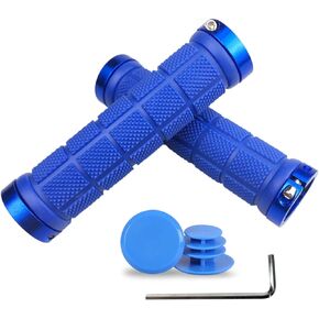 PLATT Bike Handlebar Grips Rubber Comfortable Bicycle Handle Grip for MTB/BMX with Plastic End Caps