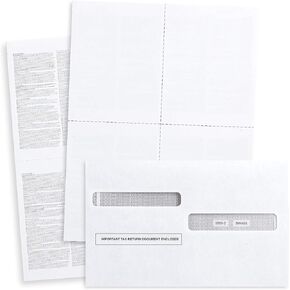 Blank 2024 W2 4 Up Tax Forms, 100 Employee Sets, Compatible with QuickBooks Online, Ideal for E-Filing, Works with Laser or Inkjet Printers, 100 Sheets and 100 Self Seal Envelopes