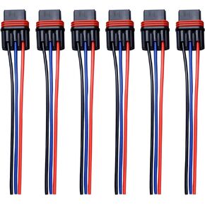Pulse Power Plug Pigtail Connector Compatible with 2018 2019 2020 2021 Polaris Ranger XP 1000/ RZR/Pro RS1 General Pulse Bus Bar Harness Pigtail Connector (6Pcs Black Red Blue)