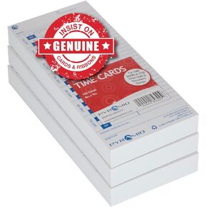 Pyramid Time Systems - 30% Recycled Time Cards (35100-10) for Pyramid Models 3500, 3500ss, 3600SS, and 3700 Time Clock and Document Stamp, Single Sided Time Sheets (4 X 9 Inches) - 300 Time Cards