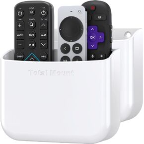 TotalMount Hole-Free Remote Holder – Eliminates Need to Drill Holes in Your Wall (For 2 or 3 Remote Controls – Black – Quantity 1)