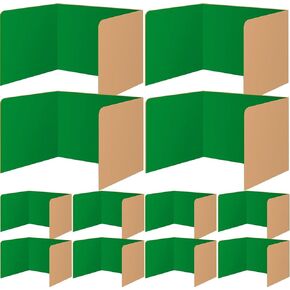 12 Pcs Privacy Folders for Students Blue Desk Dividers Classroom Test Dividers Privacy Boards for Student Desks Privacy Panel Partitions Trifold Desk Dividers for School