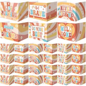 Honoson 24 Pcs Bulk Inspirational Privacy Folders for Students Cardboard Test Privacy Boards Motivational Words Desk Dividers Shield for Classroom School Study Supplies, 6 Styles(Groovy)