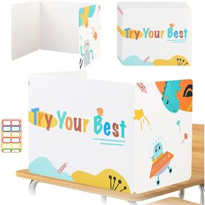 24 Pack Desk Dividers for Students, Cardboard Classroom Privacy Shields, Privacy Folders, Study Carrel Divider, Privacy Boards for Student Desk Teacher Test Home