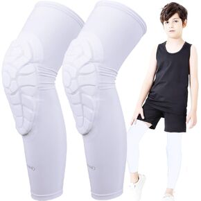Kids Youth 5-15 Years Padded Arm Knee Sleeve Compression Leg Protective