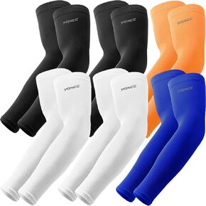 YQXCC 6 Pairs Arm Sleeves for Men & Women - Tattoo Cover Up - UPF 50 Sports Cooling Sleeve for Basketball Golf Football