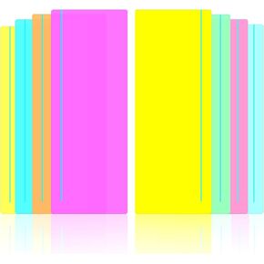 48 Pcs Guided Reading Highlighter Strips Colored Overlays Bookmark Reading Tracking Rulers Assorted Colors Guided Reading Strips Dyslexia Tools for Dyslexia, to Reduce Visual Stress (Bright Style)