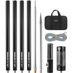 JPC-7 HF Antennas for Ham Radio with Slide Regulator 7MHz-50MHz All Band Hf Vertical Antenna 100W for Outdoor/Balcony/Trip