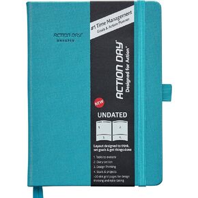 Action Day Undated Weekly Productivity Planner With To-Do List,Goal Setting & Action Planning for Your Life,Work & Home - Size 6x8 - Turquoise