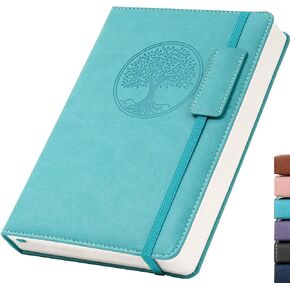 CAGIE Lined Journal Notebook for Women Girls Diary Journals for Writing Work, 256 Pages A5 Leather Daily Journaling Notebooks, 5.7"x8.3", Purple