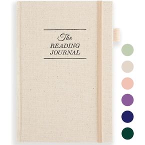 JUBTIC Reading Journal - Book Journal Reading Log for Review and Track Your Reading Progress - Gift Book Accessories for Book Lovers and Voracious Readers - 75 Books，A5 Size (Beige)
