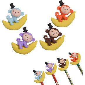 18Pcs Pencil Top Erasers for Kids, 3D Cute Bear Pencil Toppers, Bulk Fun Pencil Cap Easters for School Classroom Supplies Prize Gifts Party Favors