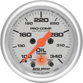 Auto Meter 4340 Ultra-Lite Electric Oil Temperature Gauge