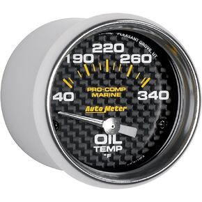 AutoMeter Gauge, Oil Temp, 2 1/16", 140-300ºf, Electric, Marine Carbon Fiber (200764-40),Multi