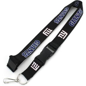 aminco NFL unisex-adult Nfl Sports Team Logo Keychain Id Holder Clip Lanyard Black