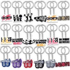 Henoyso 36 Pcs Cheerleading Gifts Cheer Keychains Cheerleader Backpack Keychains for Girls Purse Charms for Women Team Jewelry Accessories Bag Decorations