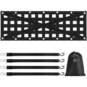 GADFISH Heavy Duty Tailgate Net for Truck Bed, Cargo Net Durable Truck Bed Extender Tailgate Cargo Net with 4 Adjustable Buckle Straps, Perfect for Truck, Trailer, Pickup, Boat, Jeep, SUV(54"x17.7")