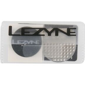 LEZYNE Smart Bicycle Tire Patch Kit, 6 Glueless Patches, Tire Boot, Stainless Steel Scuffer, Super Adhesive Bike Tire Patches