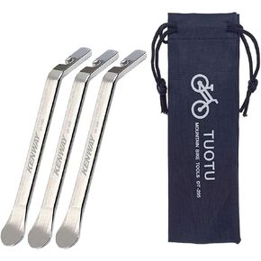 TuoTu Bicycle Tire Lever Tyre Spoon Changing Tool, Stainless Steel Portable Bike Tire Levers to Repair Bike Tube, Set of 3