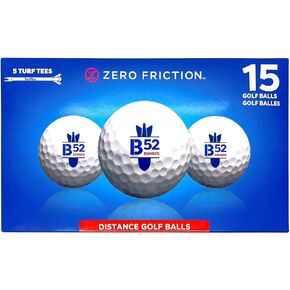 Zero Friction B52 Distance Golf Ball, 15Pk, White