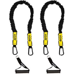 Resistance Cords - Shoulder and Core Resistance Bands - Perfect for Dynamic Warmups and Rehab - Deluxe Pair of 2 Black Cords and 2 Universal Handles - 4KOR Fitness
