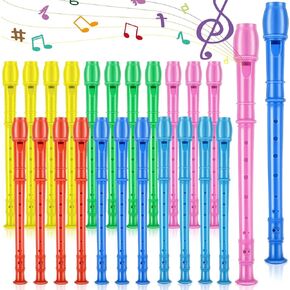 8 Hole Soprano Recorders Descant Flute Bulk With Cleaning Rod German Style for Back to School Gift Operation Christmas Shoebox Supplies Musical Instruments Party Favor (12 Pack)
