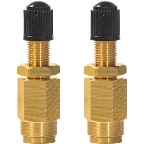 2 Pieces Schra-der Valve, 1/4" Brass Inflation Valve with Push to Connect for 1/4" OD Air Line Tubing and Air Spring Suspension for Semi Truck Trailers