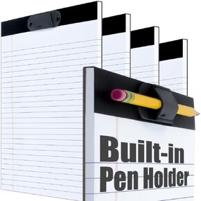 وسادات قانونية مع حامل أقلام، 8.5 بوصة × 11.75 بوصة، مسطرة عريضة، 50 ورقة/وسادة (4 وسادات)، ورق ممتاز بوزن 18 رطل، وسادات كتابة مثقوبة، دفاتر ملاحظات ورقية، لوحة ملاحظات للمدرسة، المكتب، المنزل، الكلية، الأعمال. in Kuwait