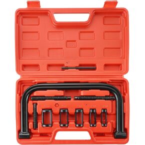 Valve Spring Compressor C Clamp Service Kit, Auto Compression C-Clamp Tool Service Kit for ATV, Car, Motorcycle,Small Engine Vehicle Equipment (Red)